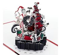Hallmark Tarjeta de Navidad, 3D y tarjeta emergente, Pesadilla antes de Navidad, Jack Skellington, cero, rojo, negro