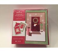 Hallmark - Tarjeta de Navidad en caja tarjetas bx4817 rojo puerta delantera y mantel con medias 2-designs Surtido