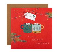 Hallmark Tarjeta de Navidad para amigos, diseño contemporáneo con recuerdo colgante