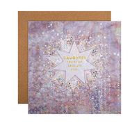 Hallmark Tarjeta de Navidad para hija, diseño contemporáneo de estrella de aluminio