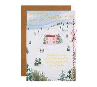 Hallmark Tarjeta de Navidad para hijo y nuera, diseño contemporáneo de ilustración del país de las maravillas de invierno, 25563125, multicolor