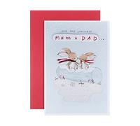 Hallmark Tarjeta de Navidad para mamá y papá, diseño de conejo
