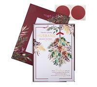 Hallmark Tarjeta de Navidad para marido, diseño tradicional de petirrojo y follaje, multicolor
