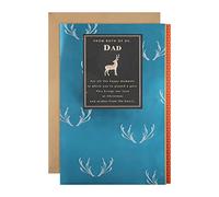 Hallmark Tarjeta de Navidad para papá de ambos, diseño contemporáneo de ciervo en 3D