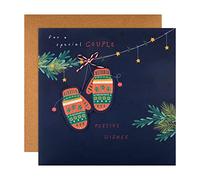 Hallmark Tarjeta de Navidad para pareja especial - Diseño clásico de guantes de invierno