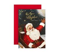 Hallmark Tarjeta de Navidad para sobrino Diseño clásico de Papá Noel