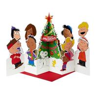 Hallmark Tarjeta de Navidad, tarjeta de Navidad 3D y desplegable, Peanuts Comics, Charlie Brown, Snoopy, árbol de Navidad