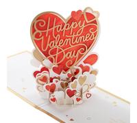 Hallmark Tarjeta de San Valentín, 3D, diseño de escena de corazones, día de San Valentín, rojo, rosa