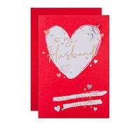 Hallmark Tarjeta de San Valentín para marido, tarjeta del día de San Valentín, diseño clásico a base de corazón, color rojo