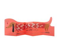 Hallmark Tarjeta de San Valentín, tarjeta de San Valentín jumbo, diseño de perro salchicha grande, rosa, blanco