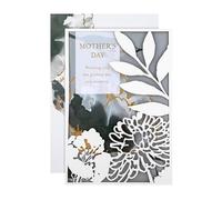 Hallmark Tarjeta del día de la madre, diseño floral, tarjeta del día de la madre, verso sincero, negro, blanco