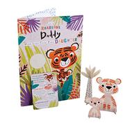 Hallmark Tarjeta del día del padre para papá, de hija, recuerdo del día del padre, tigres salvajes, figuras de tigre, hechos de tigre, morado, verde, naranja