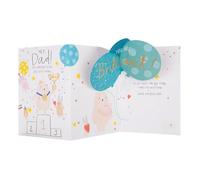 Hallmark Tarjeta del día del padre para papá, bonito oso con diseño de premio número 1, marrón, azul, amarillo