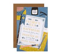 Hallmark Tarjeta grande para el día del padre, versículo poético, texto sincero, tradicional, papá, padre, padrastro, abuelo, azul, amarillo