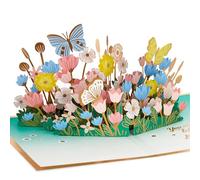 Hallmark Tarjeta para el día de la madre, 3D, diseño de flores y mariposas, rosa, morado y dorado