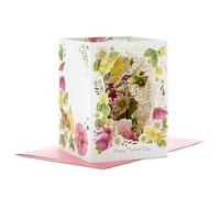 Hallmark Tarjeta del día de la madre, tarjeta del día de la madre para mamá, tarjeta 3D, tarjeta desplegable para el día de la madre, flores de marjolein bastin, rosa, amarillo, blanco
