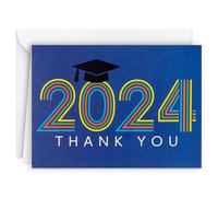 Hallmark Tarjetas de agradecimiento de graduación 2024 (40 notas de agradecimiento con sobres) azul retro