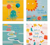 Hallmark Tarjetas de agradecimiento para niños, paquete múltiple de 20 en 4 bonitos diseños