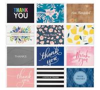 Hallmark Tarjetas de agradecimiento surtidas, paquete de 48, 12 diseños, amarillo, rosa, negro, blanco