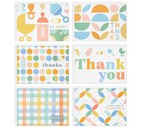 Hallmark Tarjetas de agradecimiento Surtido para bebé, retro pastel (48 tarjetas con sobres)