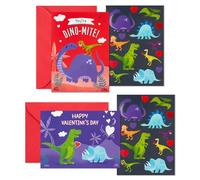 Hallmark Tarjetas de dinosaurio para el día de San Valentín para niños (24 tarjetas de San Valentín, 24 hojas de calcomanías y sobres)