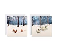 Hallmark Tarjetas de Navidad benéficas, tarjetas en caja, diseños tradicionales de escena de invierno, paquete de 16