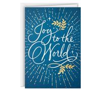 Hallmark Tarjetas de Navidad en caja, Joy to the World (40 tarjetas y 40 sobres) azul y dorado