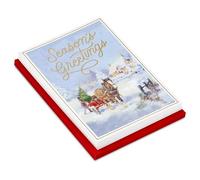 Hallmark Tarjetas de Navidad en caja, saludos de temporada (16 tarjetas y 16 sobres) caballo y trineo