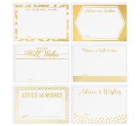 Hallmark Tarjetas de notas de consejos de boda y buenos deseos dorados y blancos (paquete de 36)