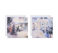 Hallmark Tarjetas navideñas benéficas en caja, paquete de 16 en 2 diseños ilustrados de Thomas Kinkade 25572260