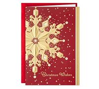Hallmark Tarjetas navideñas en caja, copo de nieve rojo y dorado (40 tarjetas con sobres)