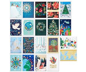 Hallmark UNICEF - Surtido de tarjetas de Navidad en caja, 20 diseños (20 tarjetas y 21 sobres)