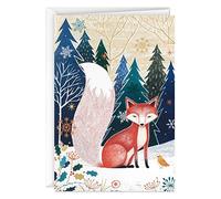 Hallmark UNICEF Tarjetas de Navidad en caja, diseño de zorro de arte popular (12 tarjetas y 13 sobres)