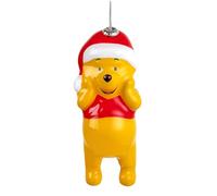 Hallmark Winnie The Pooh & Santa Hat - Adorno Colgante de Recuerdo, decoupage, decoración de árbol, Disney, Navidad, Amarillo