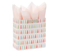 Hallmark Wrap Signature Studio - Bolsa de regalo grande con papel de seda, 130, blanco, coral, azul, verde, rosa