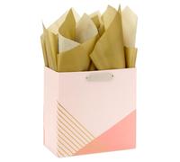 Hallmark Wrap Signature Studio - Bolsa de regalo (tamaño mediano, con papel de seda, 132, color rosa rubor, coral