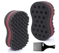 HALLO - Cepillo de pelo con agujeros grandes y tamaño grande, esponja para rastas, bloqueo de giro, rizos afro, herramienta de cuidado del cabello (1 unidad)