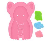 HALLO Esponja de baño suave para bebé, diseño de elefante, tapete de baño para recién nacido, cómodo, antideslizante, sin olor (rosa)
