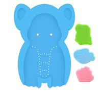 HALLO Esponja de baño suave para bebé, diseño de elefante, tapete de baño para recién nacido, cómodo, antideslizante, sin olor (azul)