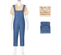 Hallojojo Agnes Disfraz Mujer Cosplay Despreciable Yo Agnes Rayas Top y Pantalones con Tirantes para Fancy Dress Up Halloween Navidad Carnaval Fiesta Cumpleaños Mascarada Traje