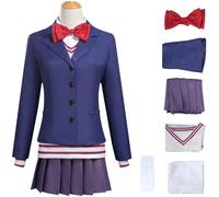 Hallojojo Aira Shiratori Disfraz Mujer Cosplay Anime Dandadan Aira Shiratori Uniforme Chaqueta Jersey Camisa Falda Corbata Calcetines y Peluca para Halloween Carnaval Fiesta Mascarada DAN DA DAN Traje