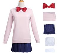 Hallojojo Ayase Momo Disfraz Mujer Cosplay Anime Dandadan Momo Ayase Uniforme Jersey Camisa Falda Corbata Calcetines y Peluca para Fancy Dress Up Halloween Carnaval Fiesta Mascarada Dan DA Dan Traje