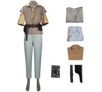 Hallojojo Leia Disfraz Hombre Cosplay Planeta Guerra 6 Princesa Leia Uniforme Chaleco Camisa Pantalón Cinturón Bolso Set para Fancy Dress Up Halloween Carnaval Fiesta Cumpleaños Mascarada Traje