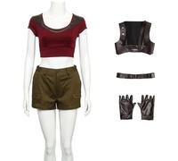 Hallojojo Martha Disfraz Mujer Cosplay Daredevil Aventura Ruby Roundtree Martha Uniforme Set Top Pantalones Espalda Cinturón Guantes para Fancy Dress Up Halloween Carnaval Fiesta Mascarada Traje