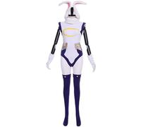Hallojojo Mirko Rabbit Disfraz Mujer Cosplay Anime My Hero Academy Miruko Sexy Uniforme Set y Orejas Bufanda Guantes Calcetines para Fancy Dress Up Halloween Carnaval Fiesta Cumpleaños Mascarada Traje