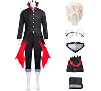 Hallojojo Okarun Disfraz Hombre Cosplay Anime Dandadan Okarun Transformación Uniforme Top Pantalones Gafas Mascarilla y Peluca para Halloween Carnaval Fiesta Cumpleaños Mascarada Dan DA Dan Traje