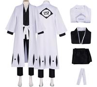Hallojojo Shinigami Corps Disfraz Hombre Cosplay Anime Parca 1 2 3 4 5 6 st Division Uniforme Set Chaqueta Top Pantalón Cinturón para Fancy Dress Up Halloween Carnaval Fiesta Mascarada Traje