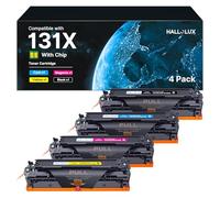 HALLOLUX 131X, Cartucho de Tóner, Compatible para HP 131X 131A CF210X CF211A CF213A CF212A para HP Laserjet Pro 200 Color MFP M276nw MFP M276n M276 M251 M251n M251nw ( Pack de 4)