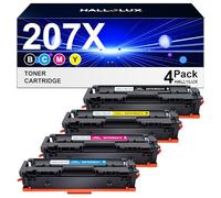 HALLOLUX 207X 207A Toner Set Compatible para HP Color Laserjet Pro MFP M283fdw Toner, 207X Multipack para M255dw M282nw M283fdn M255nw W2210X W2211X W2212X W2213X (Negro Cian Amarillo Magenta)