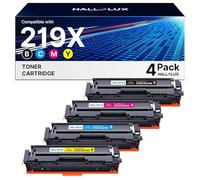 HALLOLUX 219X MFP 3302FDW Tóner Compatible para HP 219X 219A para Color Laserjet Pro MFP 3302FDW 3302SDW 3302FDN 3302FDNG 3302FDWG 3302SDWG 3202DN W2190A (Negro Cián Amarillo Magenta, sin Puce)